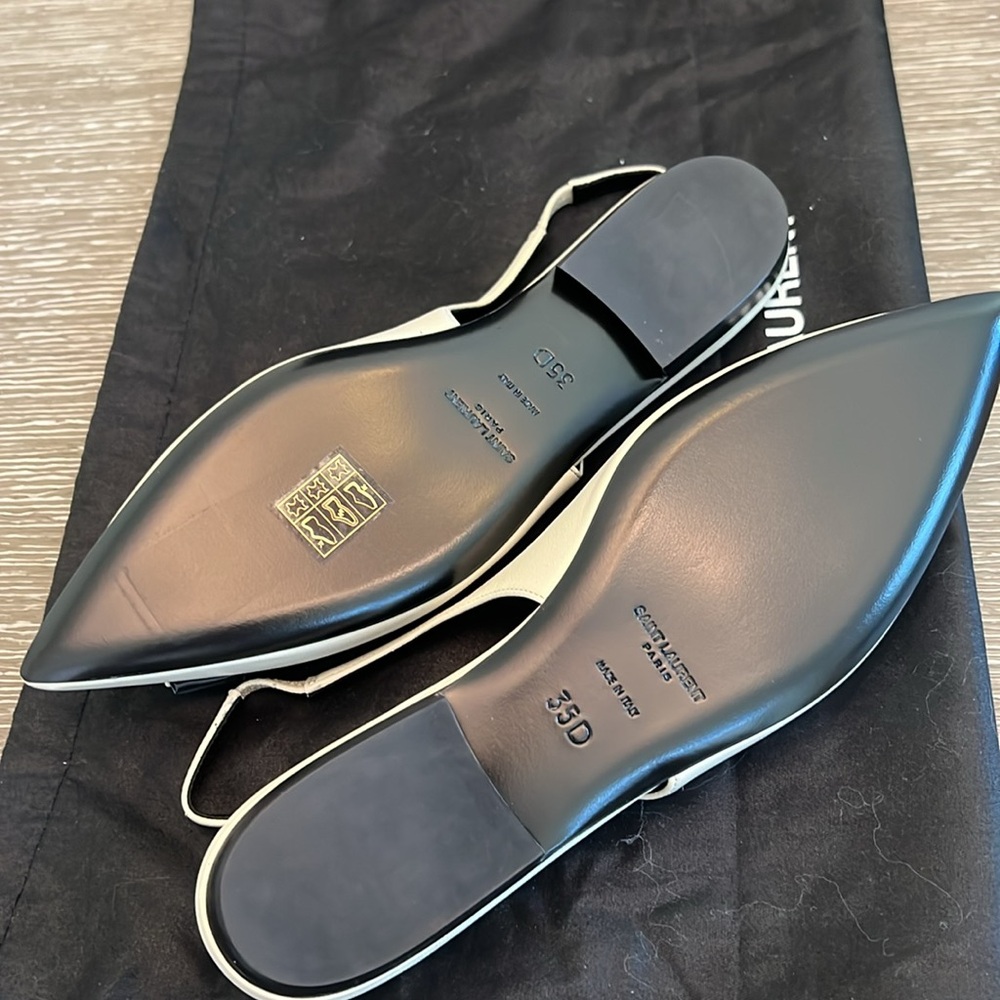 Yves Saint Laurent Anais leather slingback flats - Picture 9 of 9